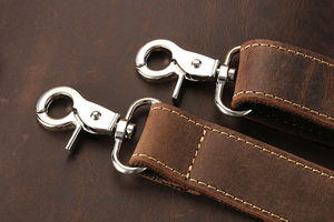 Sacoche pour ordinateur portable en cuir véritable et PU écologique, style vintage, sac messager professionnel, bandoulière réglable, pour le bureau et les voyages - Product Image 2