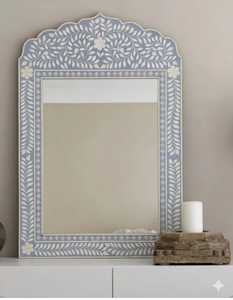 Highest Quality Modern Polished <b>Rectangle</b> Shape Bone Inlay <b>Mirror</b> Frame Latest Design Large Size <b>for</b> <b>Wall</b> Decor - Product Image 4