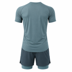 Ensemble de vêtements de sport pour homme, t-shirt de course en mesh léger, short de sport, entraînement de fitness, séchage rapide - Product Image 2