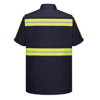 Combinaison de travail respirante à manches courtes pour hommes, couleurs personnalisées, haute visibilité, bandes réfléchissantes, polyester, uniforme de sécurité pour la construction