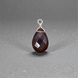 Pendentif en quartz fumé violet naturel en forme de larme, fait main, enveloppé de fil d'or, pierre précieuse facettée, collier pour femmes, bijoux de mode - Product Image 1