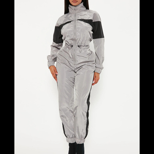 Women's <b>White</b> Black Solid Casual Hooded Short Sports <b>2</b> <b>Piece</b> <b>Set</b> Long Sleeve Regular Fit Full Waterproof Fleece 100% Nylon - Product Image 3