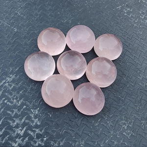 Quartz rose naturel poli et calibré |   Pierre cabochon ronde en vrac pour la fabrication de bijoux, tailles personnalisées disponibles - Product Image 4