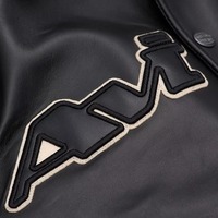 Veste Avirex en cuir véritable de vache noir pour homme, respirante, logo personnalisé, taille plus, fermeture à boutons, veste bomber en cuir Avirex pour homme