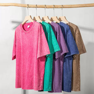 T-shirt en coton épais et lourd de haute qualité pour hommes, 240 g/m², uni, surdimensionné, imprimé sérigraphié, délavé à l'acide, vente en gros - Product Image 4