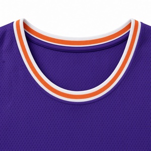 Maillot de basket-ball Soccer Max violet et orange, imprimé par sublimation, unisexe, adulte, sans manches, séchage rapide, débardeur en polyester 320 g/m² - Product Image 4