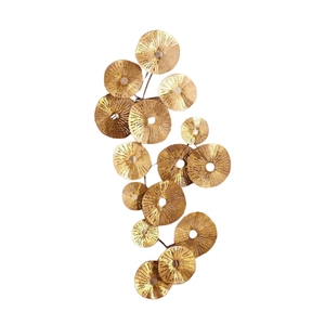 Handmade Luxury 3D Metal Flower <b>Wall</b> <b>Decor</b> Gold & Blue Floral Iron Art for Living Room <b>Wall</b> Decoration - Product Image 5