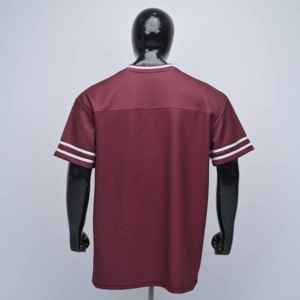 เสื้อฟุตบอลคอกลมสีแดงเลือดหมูสำหรับผู้ชาย คุณภาพสูง แบบสั่งทำพิเศษ แขนสั้น ระบายอากาศได้ดี ผลิตจากโพลีเอสเตอร์ ทรงปกติ สีพื้น ชุดกีฬา - Product Image 6