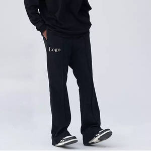 Pantalon de jogging évasé décontracté pour <span class=keywords><strong>homme</strong></span>, <span class=keywords><strong>taille</strong></span> élastique, coupe empilée, haute qualité - Product Image 3