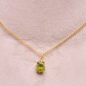 Collar con Colgante de Peridoto Natural, Joyería de Piedra de Nacimiento de Agosto, Plata de Ley 925 Chapada en Oro, Regalo de Compromiso Premium - Product Image 3
