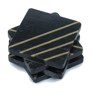 Juego de Posavasos Cuadrados de Mármol Ecológicos Modernos para el Hogar, Duraderos, Lavables, de Piedra Natural, Hechos en India - Product Image 1