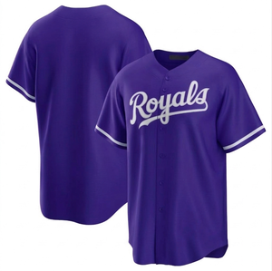Maillot de baseball pour hommes de haute qualité en gros avec logo personnalisé, vêtements de sport respirants, couleur personnalisée et col en V, service OEM - Product Image 1