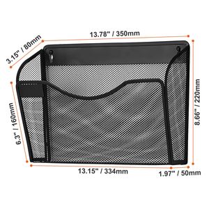 Organizzatore da Parete a Sei Scomparti con 1 Tasca in Rete, Porta Documenti in Metallo per Chiavi, Posta e Fogli - Product Image 4
