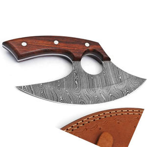 Cuchillo Ullu Burraq Hecho a Mano con Acero de Damasco, Mango de Madera, Ambidiestro, Ecológico, Apto para Lavavajillas, Acabado Mate - Product Image 4