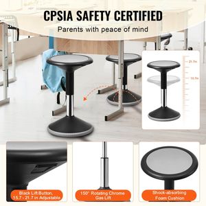 Sedia Oscillante per Bambini Regolabile in Altezza (15.7-21.7") - Seduta Flessibile in PVC+ABS per Migliorare la Concentrazione e la Postura - Product Image 4