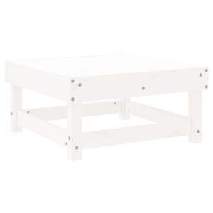 Repose-pieds de jardin en bois de pin massif blanc 24,0 x 23,8 x 11,8 po, table d'extérieur - Product Image 6