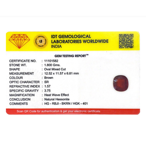 Natural Hessonite Gomed Oval Cut Loose Gemstone 9 Carat for Fine Jewelry - Product Image 4