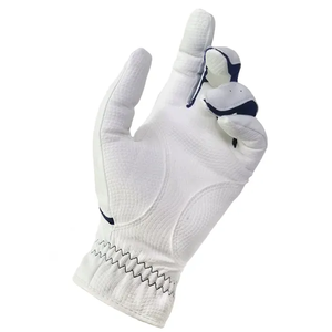 Guante de golf blanco con cierre de tirar para la mano derecha, antideslizante, de cuero genuino, unisex, deportivo - Product Image 2