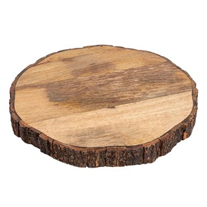 Tabla de cortar redonda de madera de mango al por mayor con incrustaciones decorativas de latón - Product Image 1