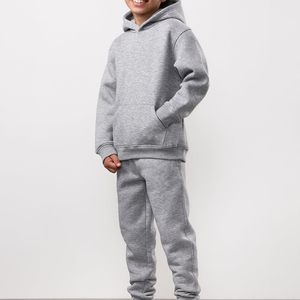 Two Piece Kids <b>Tracksuit</b> Set Sew Custom Logo Plain Boys Hoodie Set Terry Cotton Sport Suit New Sweatpants - Product Image 1