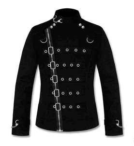 Abrigo largo gótico negro de cuero PU para hombre, disfraz de Halloween - Product Image 2