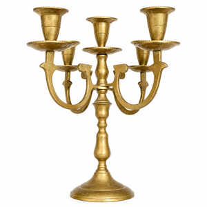 Prix de gros exclusif : Candelabre métallique à 5 bras doré, style vintage de luxe, pour centre de table de mariage et décoration de table - Product Image 6