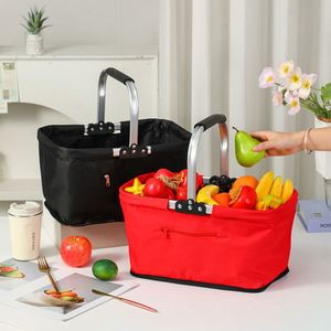 Panier de courses pliable en tissu Oxford, sac fourre-tout pour fruits et légumes, idéal pour supermarché, camping et pique-nique - Product Image 4