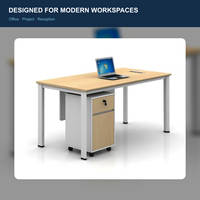 Bureau de travail moderne 1600 mm avec meuble de rangement mobile, table d'ordinateur rectangulaire pour mobilier de bureau ArchieLeap KXQ-QM-13-0004