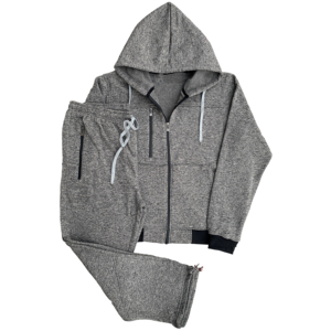 Conjunto Deportivo Unisex Azul, Manga Larga, Cierre de Cremallera, Color Sólido, Sudadera con Capucha, Pantalones Deportivos, Transpirable, Corte Regular, Otoño - Product Image 2