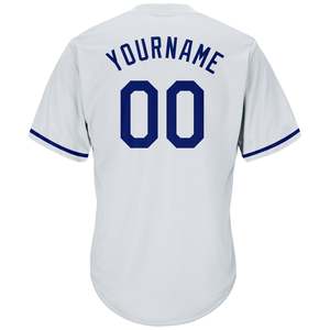 Maillot de baseball haut de gamme pour le jour du match, personnalisable avec numéro et nom du joueur, col en V, passepoil contrastant, vêtements d'équipe athlétique, fournisseur OEM de vêtements - Product Image 3