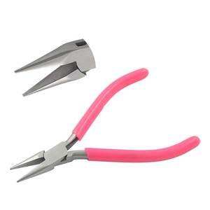 115mm PVC Handle Chain Nose Plier with Smooth Jaws Double Leaf Spring Lap Joint for Crimping Fishing Jewelry Making DIY Crafts - Product Image 1