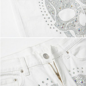 Stylish Men Rhinestone Shorts Hot Selling Breathable Comfortable High Quality Easy Wash Rhinestone Shorts with Custom Colors - Product Image 5