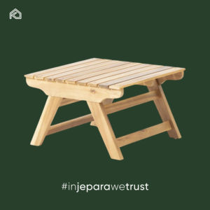 Sofá individual de teca maciza para exteriores con respaldo de listones, patas cónicas y cojín grueso para patio y resort - Product Image 3