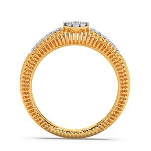 Bague en or jaune pour femme avec diamant taille princesse, bijou de luxe pour fiançailles - Product Image 3