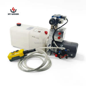 Pompe hydraulique à deux voies pour camion à benne basculante 12V CC horizontale et verticale, unité <span class=keywords><strong>de</strong></span> puissance compacte avec manomètre - Product Image 4