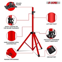 Soportes Metálicos Ajustables de 5 Niveles para Altavoces de 6 Pies, Par de Trípodes para DJ y Estudio con Inserto de 35mm