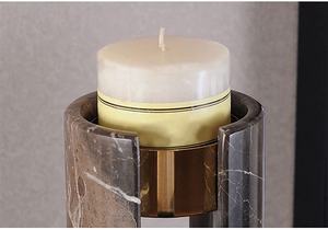 Organic Marble Candle Holder With Metal Candle or <b>Tealight</b> Holder Latest Design Decorative Metal with Marble Candle Holder - Product Image 2