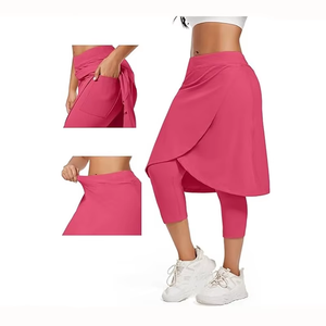 Falda Legging para Mujer con Pantalones Cortos Incorporados, Falda Pantalón Elástica de Cintura Alta, Ropa Deportiva para Yoga y Fitness - Product Image 4
