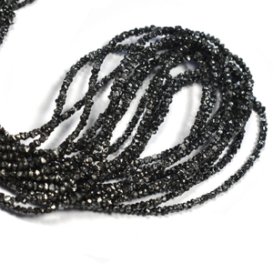 Perles de diamant noir naturel brut en gros, non taillées, 2mm 3mm, pour la fabrication de bijoux, brins de 16 pouces en vrac - Product Image 4