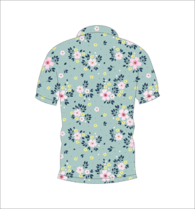 <b>Mens</b> Blue Floral Print Polo <b>Shirt</b> Short Sleeve Casual Summer Golf Polo Lightweight <b>Collared</b> Fashion <b>Shirt</b> - Product Image 2