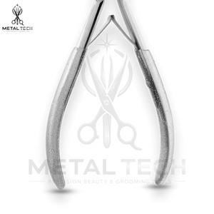 Pince à extensions capillaires en acier inoxydable avec poignée argentée pailletée, cadre perforé et mâchoires à coussinets en silicone, pour salon - Product Image 6