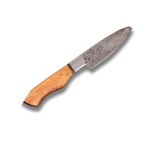 Damascus Steel Chef <b>Knife</b> Wood Handle Polished Blade Straight Edge Ambidextrous Razor <b>Sharp</b> Kitchen <b>Knife</b> - Product Image 1
