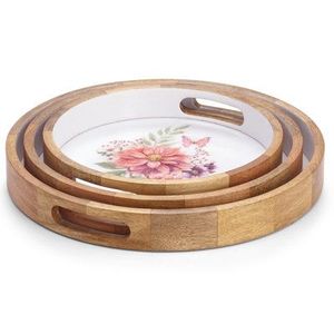Plateau de service en bois design avec finition émaillée de qualité supérieure, conçu pour la décoration de table de luxe, la décoration intérieure et l'usage commercial - Product Image 1