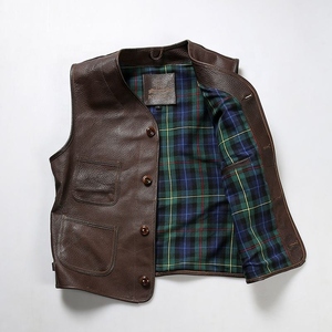 Chaleco de Motocicleta de Cuero Genuino para Hombre, con Correa Lateral Ajustable, Cierre de Cremallera, Ropa Exterior Cortavientos para Conducir en Invierno - Product Image 4