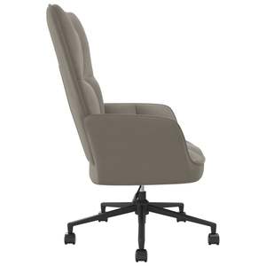 Chaise de bureau en velours gris clair 100% polyester, design relaxant en acier standard - Product Image 4