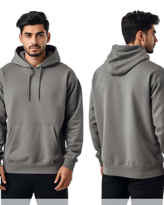 เสื้อฮู้ดดี้ทรงหลวมแบบดรอปโชว์เดอร์สำหรับผู้ชาย สไตล์โมเดิร์นลำลอง - Product Image 3