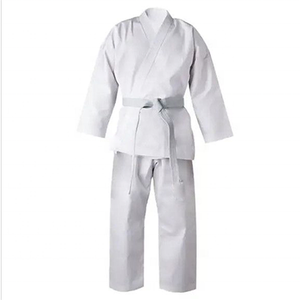 White Karate Judo Gi Cotton Unisex Martial Arts Uniform Breathable Loose Fit 160g Front Logo Training Wear - Product Image 2