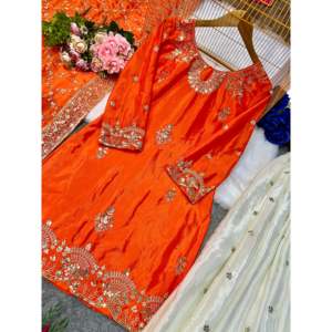Conjunto de ropa de fiesta de mujer de diseñador Top Plazzo Fancy Dupatta - Product Image 4