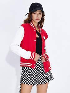 Chaquetas de Invierno para Mujer, Chaqueta Varsity de Béisbol con Logotipo Personalizado, Chaqueta Varsity de Cuero Genuino de Alta Calidad para Otoño - Product Image 3