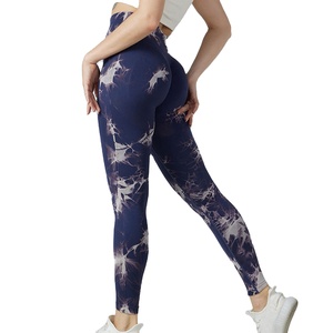 Nouvelle mode cravate teinture sans couture Sexy Leggings femmes taille haute contrôle du ventre pêche hanche séchage rapide respirant Spandex ODM athlétique - Product Image 1